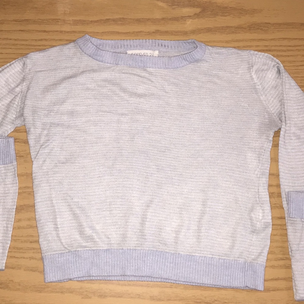 Blue striped crop top